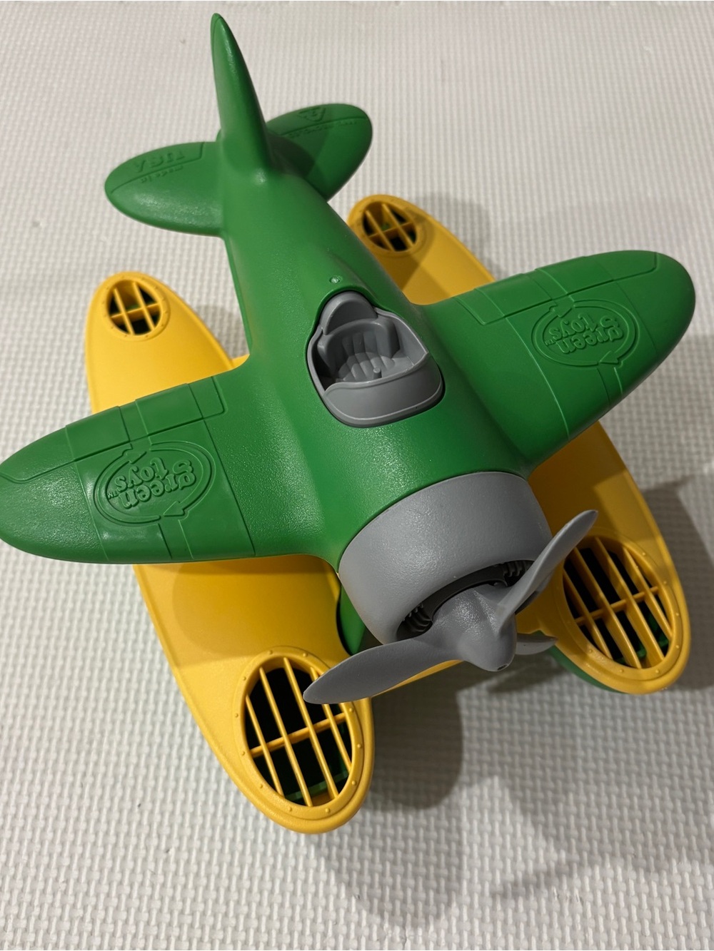 Green & Yellow Toy Seaplane - Kids Float Plane by Green Toys 9.5”